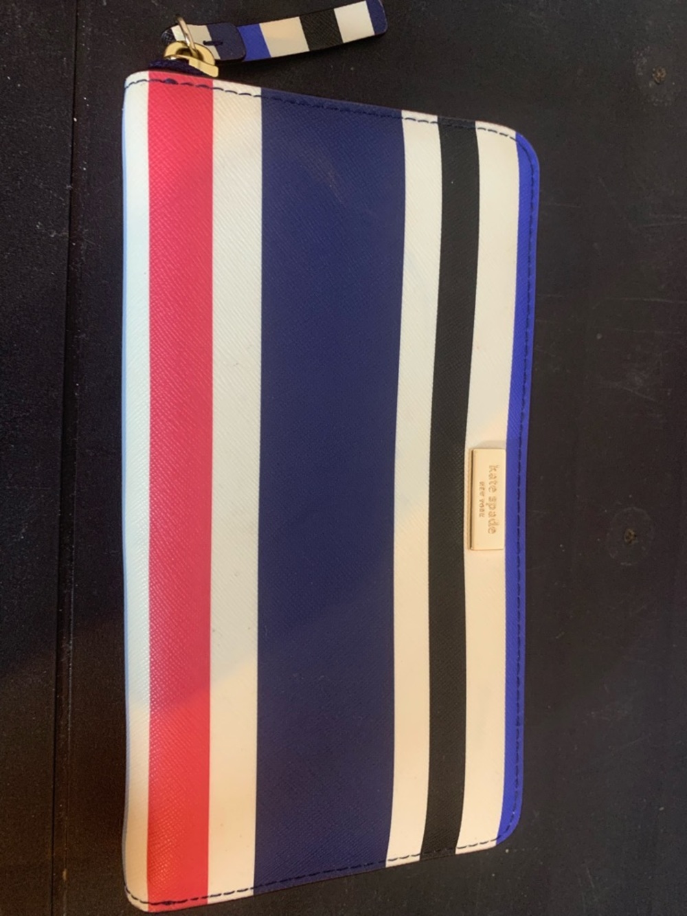 Kate Spade 3pc Set Laurel Way Evangelie Cruise Stripe Satchel Wallet Card Case - Picture 4 of 9